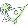 Raket and planet